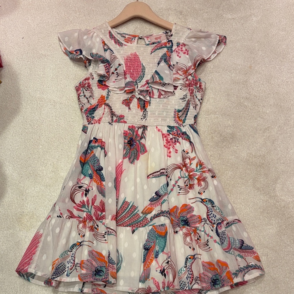 Banjanan Multicolor Bird and Floral Mini Dress women’s small